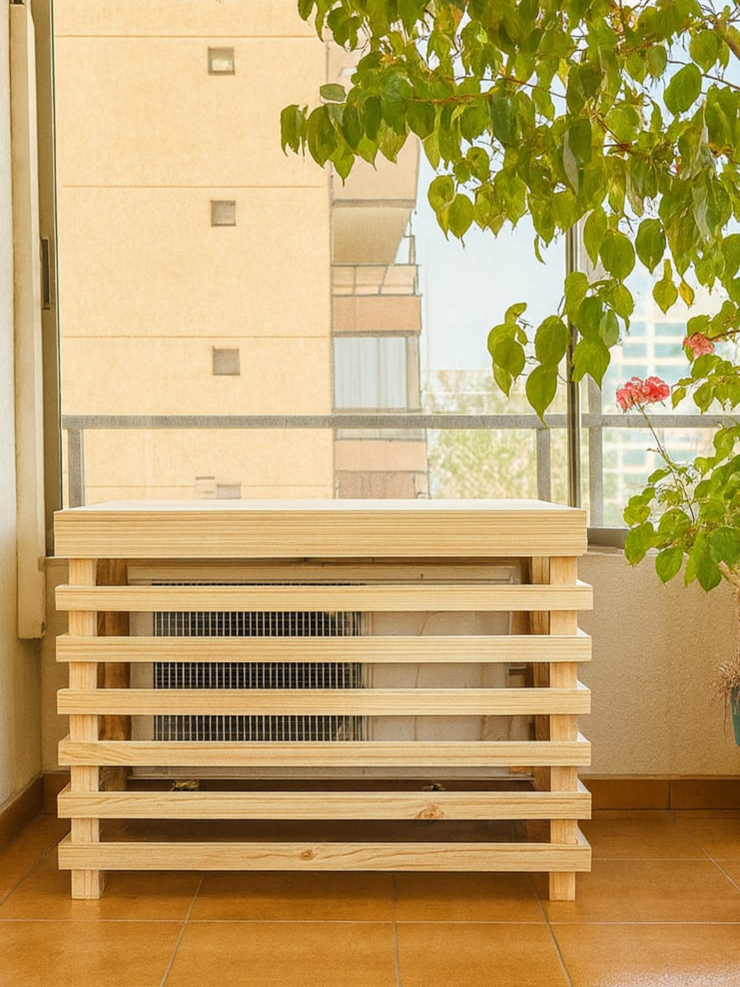 Mueble Cubre Motor A/C - Color Camel