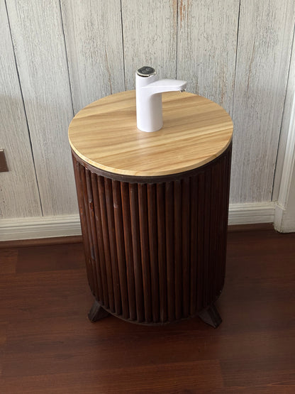 Mueble para Bidón Nogal tapa Camel