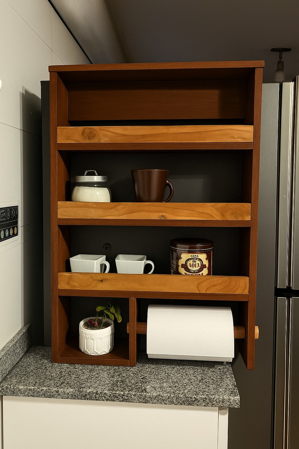 Mueble Repisa Refrigerador Café Nogal - Talla M