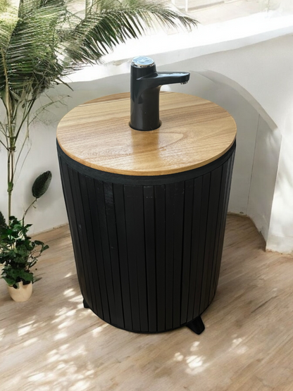 Mueble para Bidón Negro tapa Camel