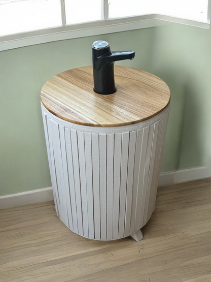 Mueble para Bidón Blanco tapa Camel