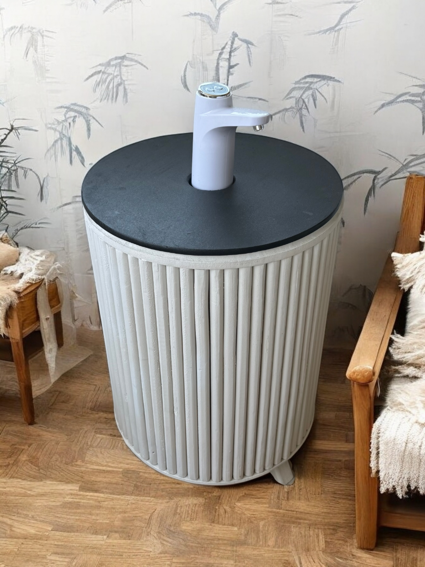 Mueble para Bidón Blanco tapa Negro