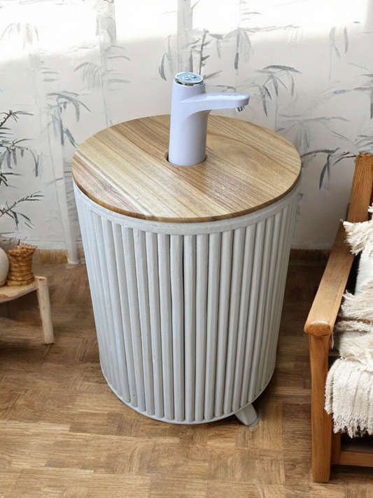 Mueble para Bidón Blanco tapa Camel