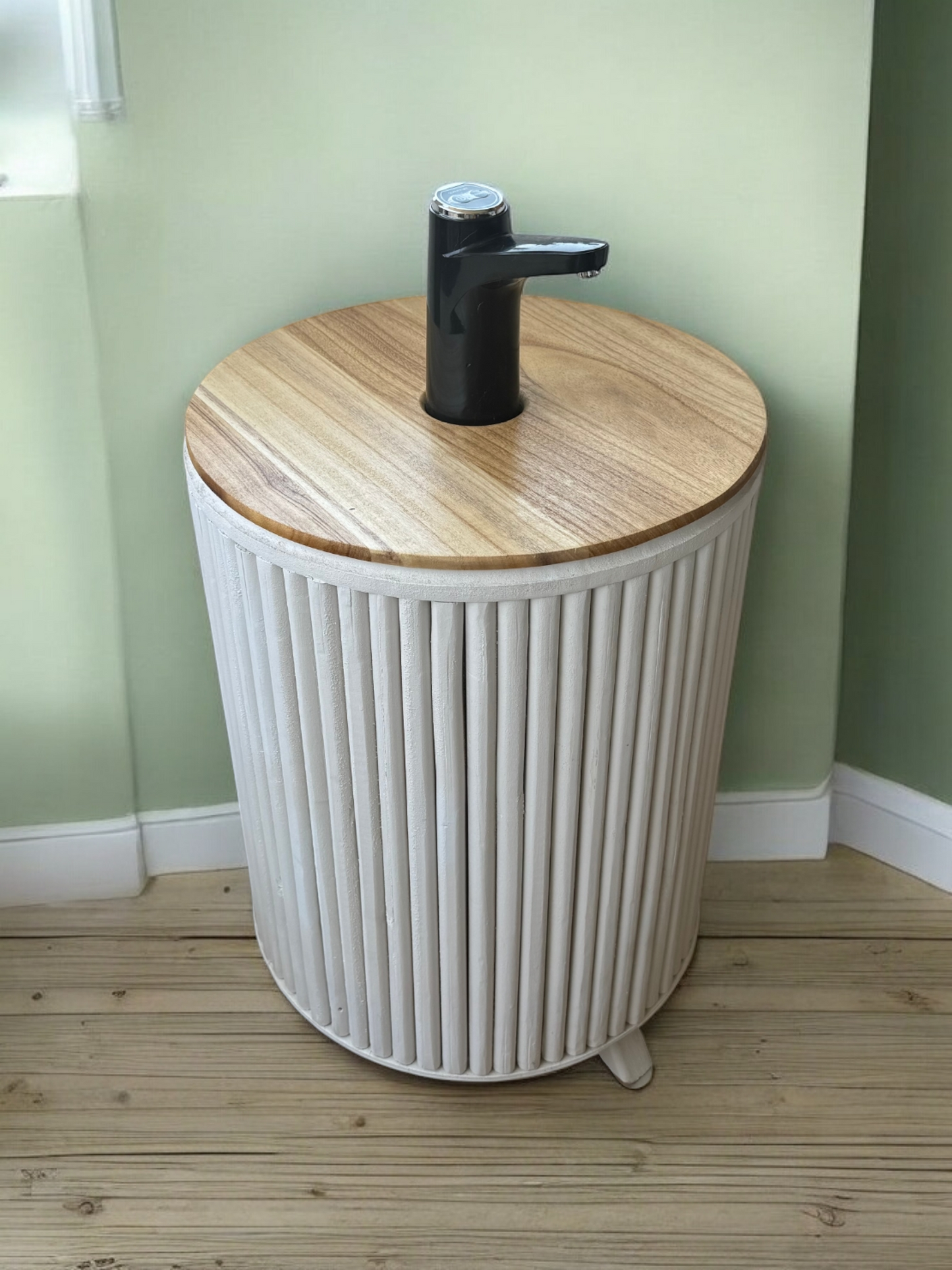 Mueble para Bidón Blanco tapa Camel