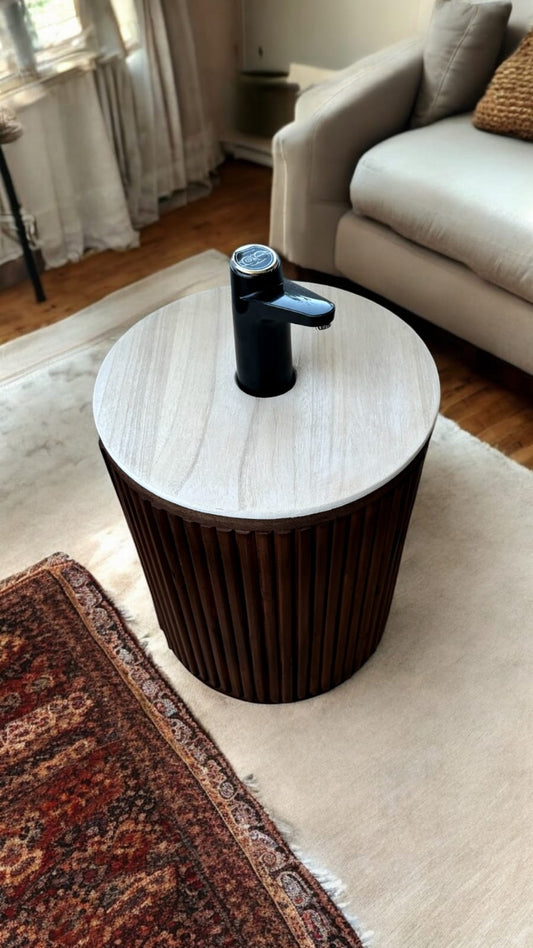 Mueble para Bidón Nogal tapa Blanco